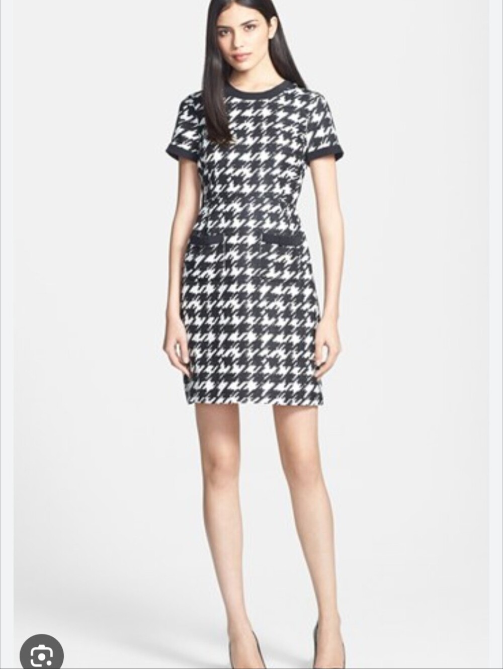Kate Spade/Black & White Houndstooth Short-Sleeve Dress Sz 4